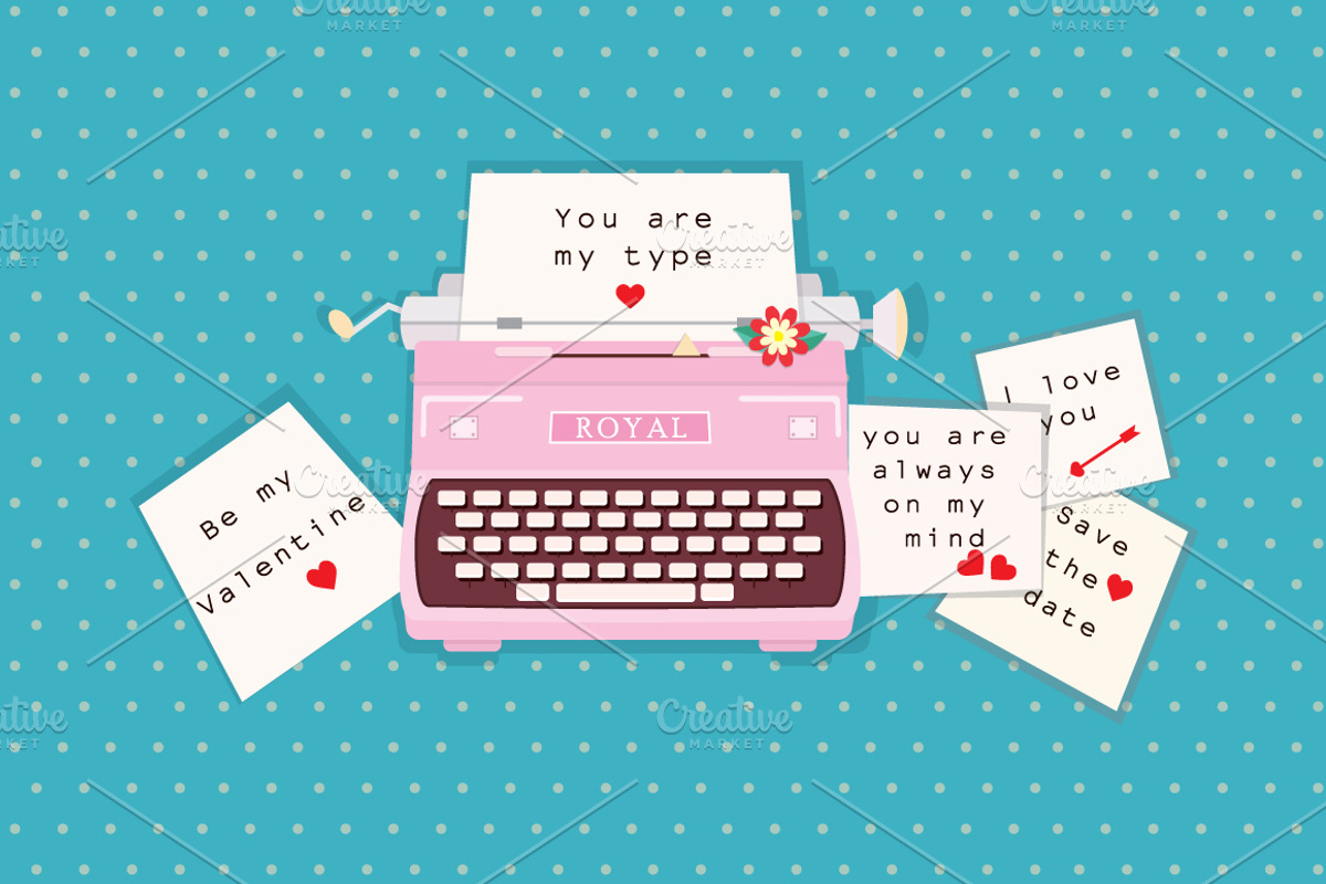 Two Love Postcards Typewriters, a Work Illustration by lavinialorena (Photo 4 of 5)