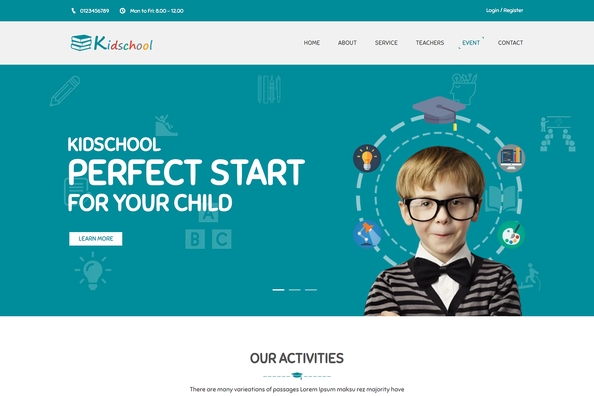 School HTML Template - Kidschool, a Bootstrap Template by HasThemes (Photo 1 of 3)