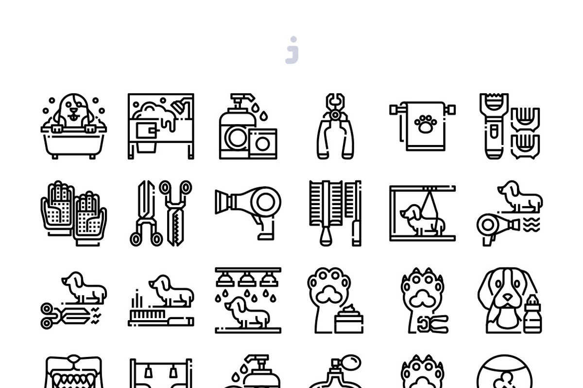 30 Pet grooming Icon set, an Outline Icon by Just Icon (Photo 3 of 3)