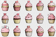 Valentine Day Cupcake Clipart, a Seasonal Illustration by Rose Art (Thumbnail 2 of 8)