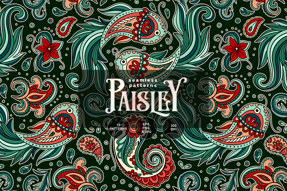 Paisley Seamless Arabesque Patterns, a Pattern Graphic by Red Ink (Photo 1 of 7)