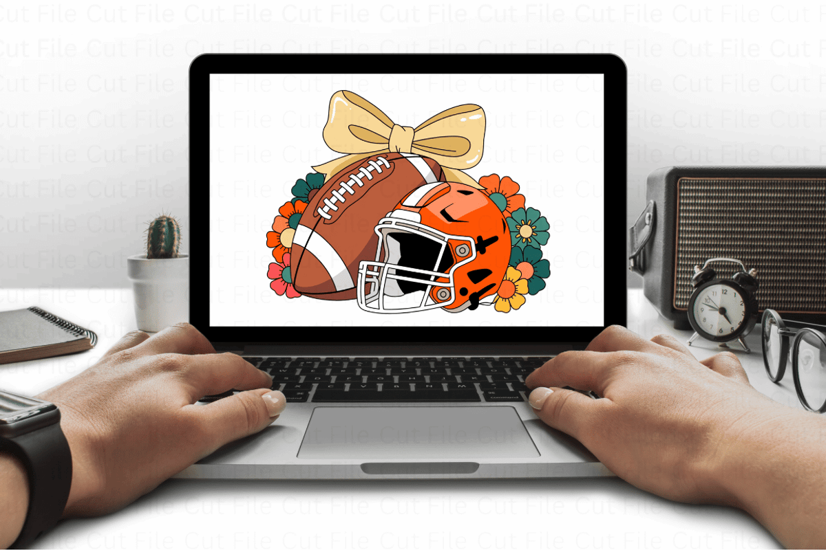 Girly Football Flowers Helmet PNG Bu, a Graphic by Cut File (Photo 3 of 5)