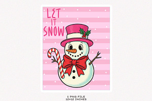 Christmas Wall Art Let It Snow Png, an Illustration by SinaCreation