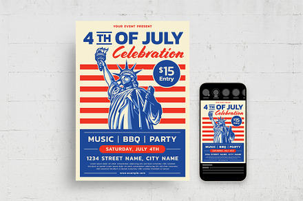 4th of July Flyer Template, a Flyer Template by BrandPacks