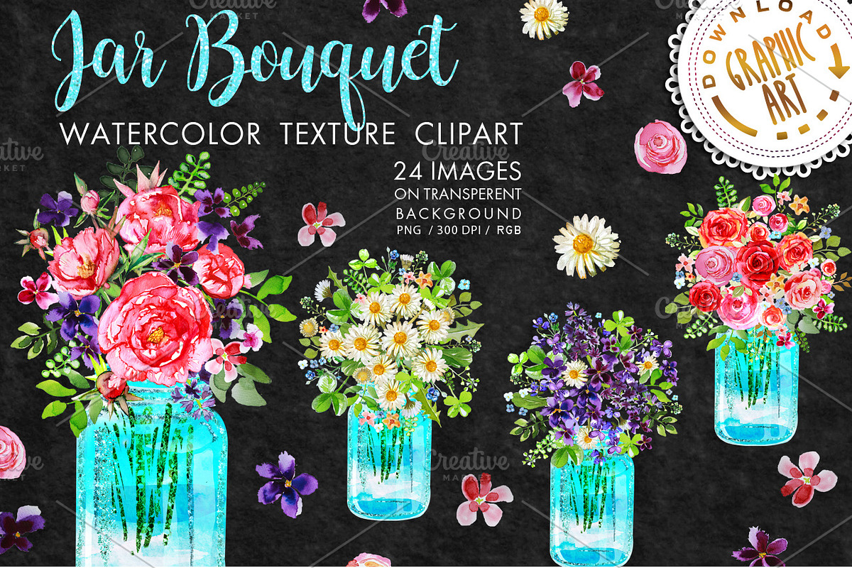 Jar Bouquet clipart, a Texture Illustration by Download Graphic Art (Photo 1 of 5)