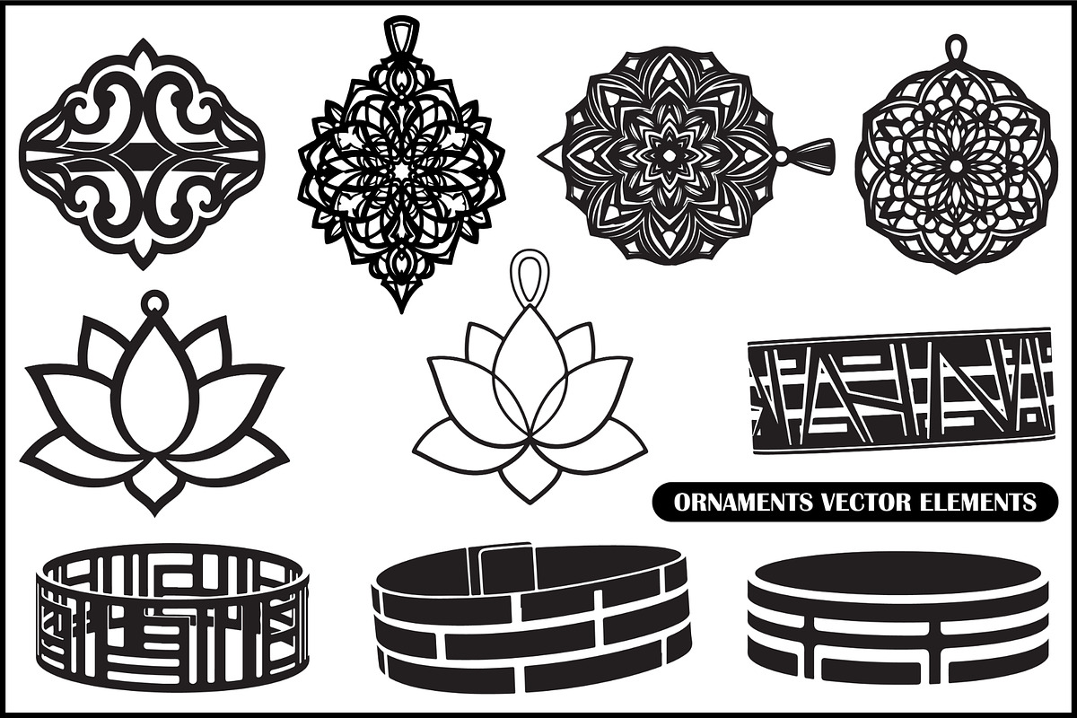 Ornamental Mandala Lotus Vector Set, a Decorative Illustration by balal (Photo 1 of 11)
