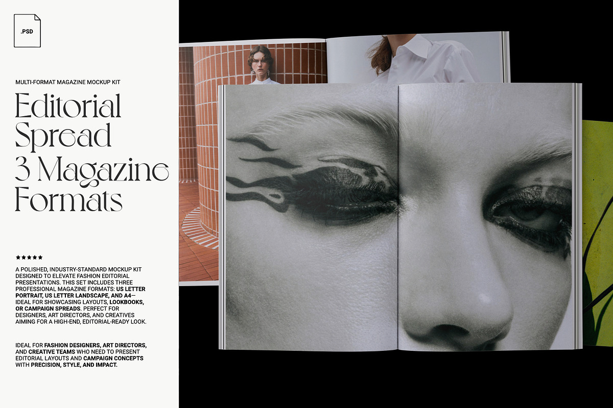 Fashion Magazine Spread, 3 Formats, a Mockup by ReAffirm (Photo 1 of 13)