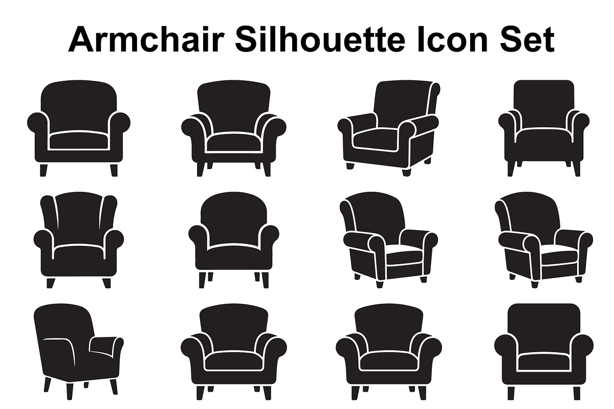 Cozy Armchair Silhouette Collection, an Object Graphic by Creativeshirt (Photo 1 of 3)