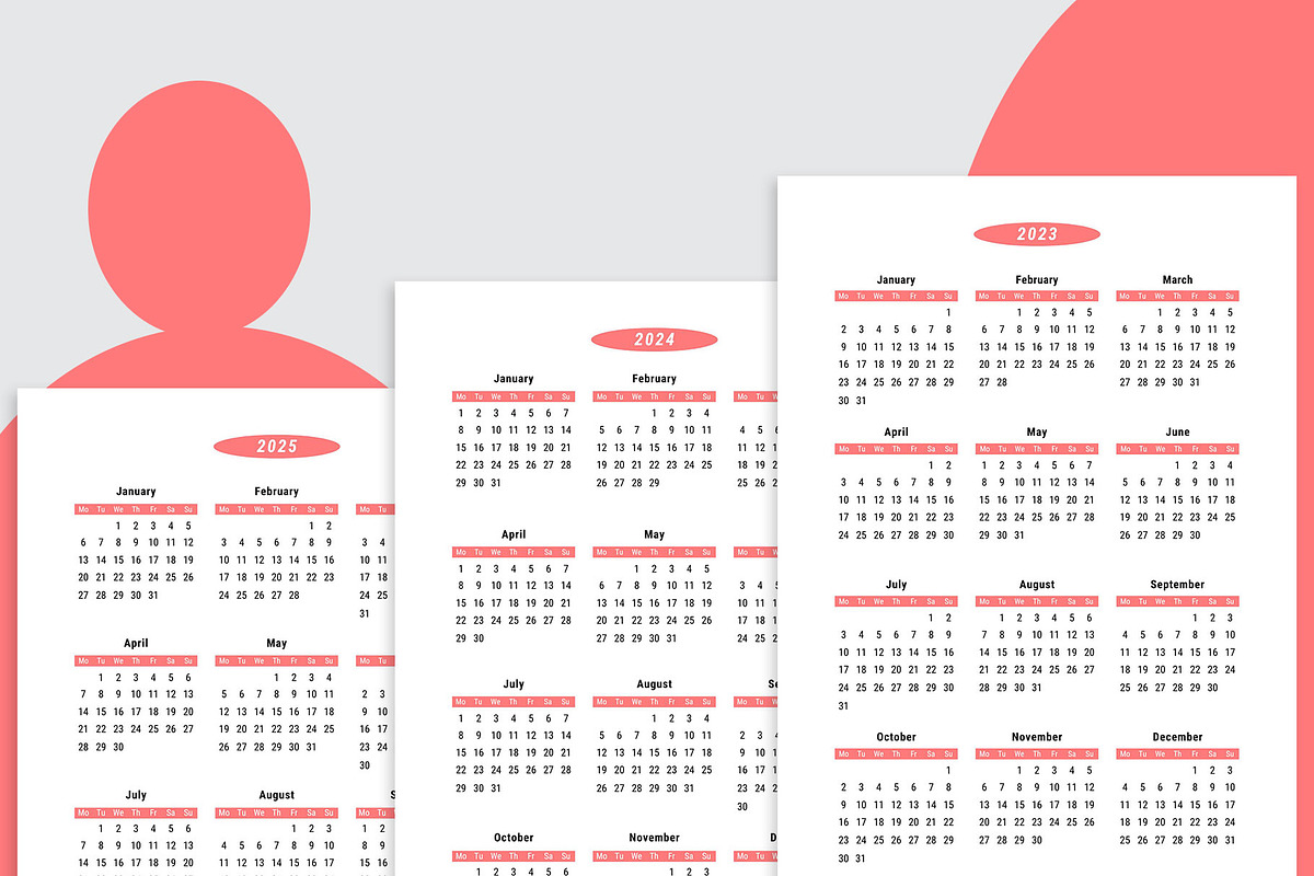 2023-2024-2025-2026-2027 Calendar, a Stationery Template by MNT-Creator (Photo 2 of 3)