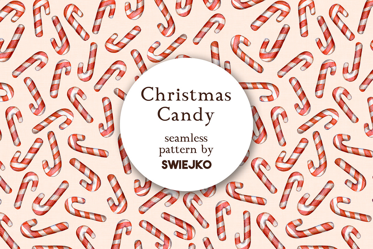 Christmas Candy seamless pattern, a Background Graphic by swiejko (Photo 1 of 4)