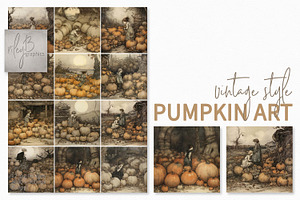 Vintage Style Pumpkin Art