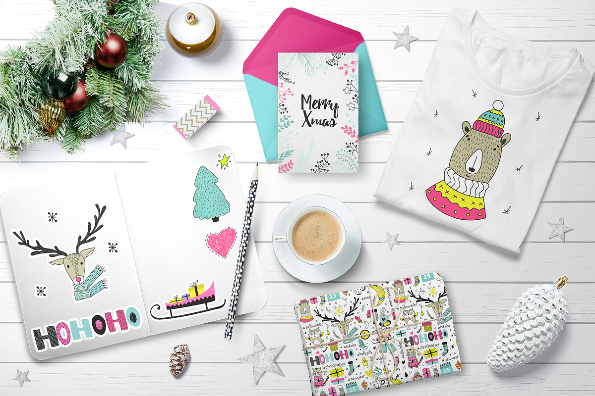 Merry & Bright Xmas - holiday set, an Animal Illustration by Bosotochka♥Art (Photo 9 of 10)
