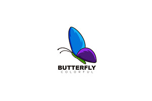 Butterfly Logo Design Vector Colorfu