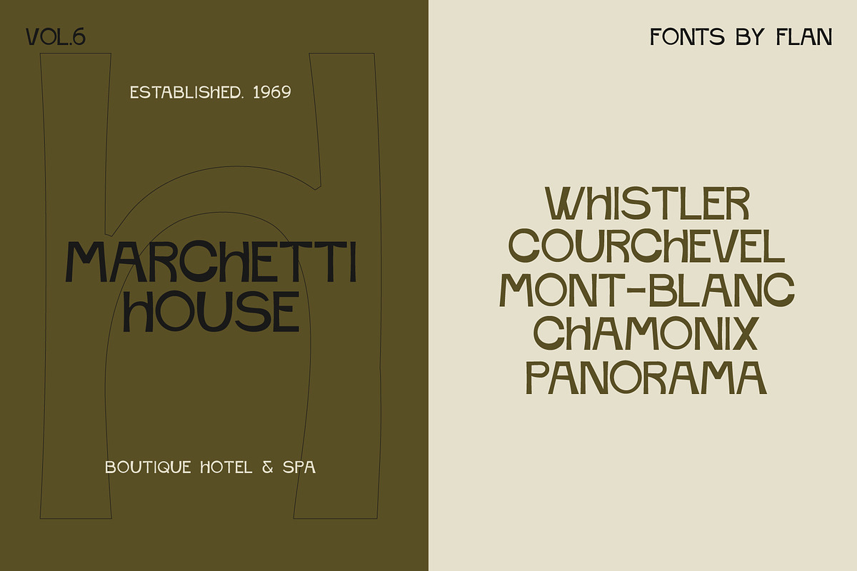 Kombucha | Mid-Century Display Font, a Sans Serif Font by Courtney Flannagan Design (Photo 6 of 6)