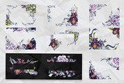 Dark floral watercolor clipart, an Illustration by Kate Lanbina (Thumbnail 10 of 19)