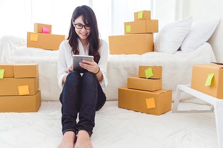 Beauty Asian woman using tablet and start up small business entr, a Person Photo by Ministocker