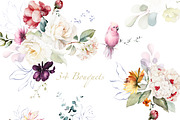 Watercolor tropical flowers, a Decorative Illustration by Lisima (Thumbnail 3 of 11)