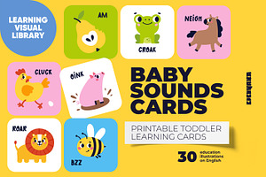 Baby Sounds Printable Flashcards, a Card Template by Ejevyaka