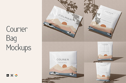 Plastic Courier Bag Mockups