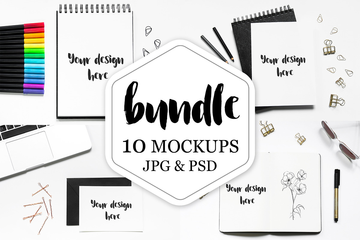 Sketchbook Mockups, a Print Template by Ale Estrada (Photo 1 of 6)