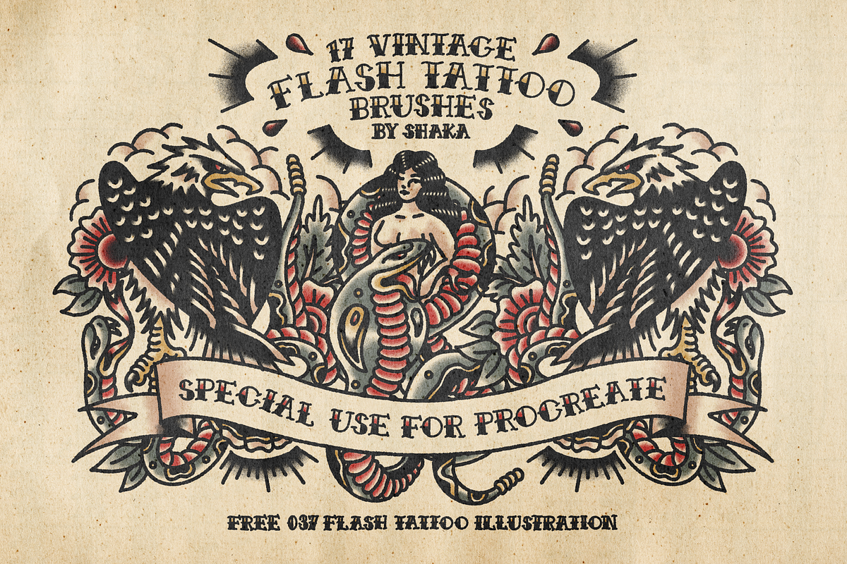 FLASH TATTOO BRUSHES BY SHAKA, a Brush Add-On by SHAKA (Photo 1 of 5)