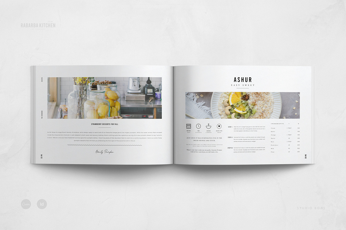 Canva Cookbook | Recipe Book, a Brochure Template by Studio Bons (Photo 19 of 27)