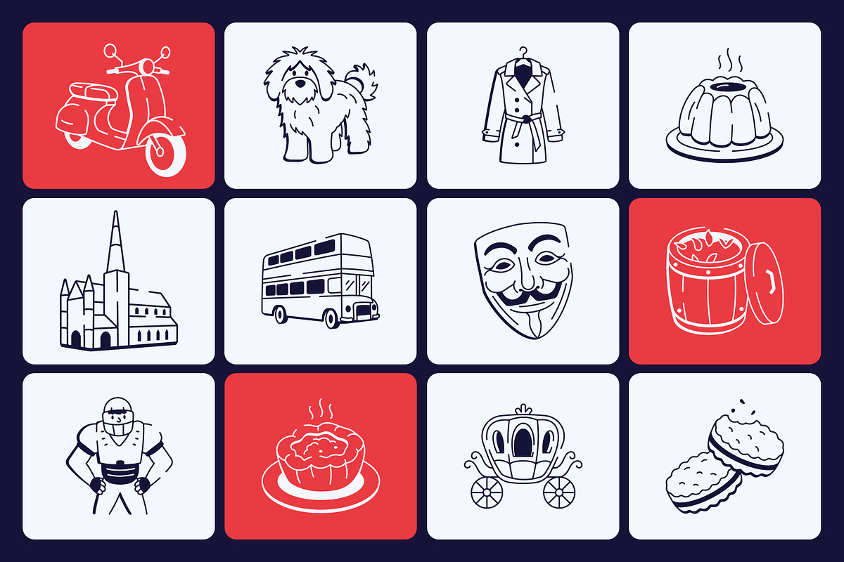 English Doodle Icon, an Outline Icon by Vectors Market (Photo 6 of 8)