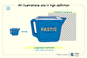 Pastis French Culture Illustrations, a Food Illustration by Peg Design (Thumbnail 4 of 6)