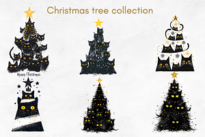 Christmas Tree Collection/black Cats