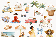 Mediterranean Summer Clipart Bundle, a Person Illustration by PaintPixelCo (Thumbnail 2 of 15)