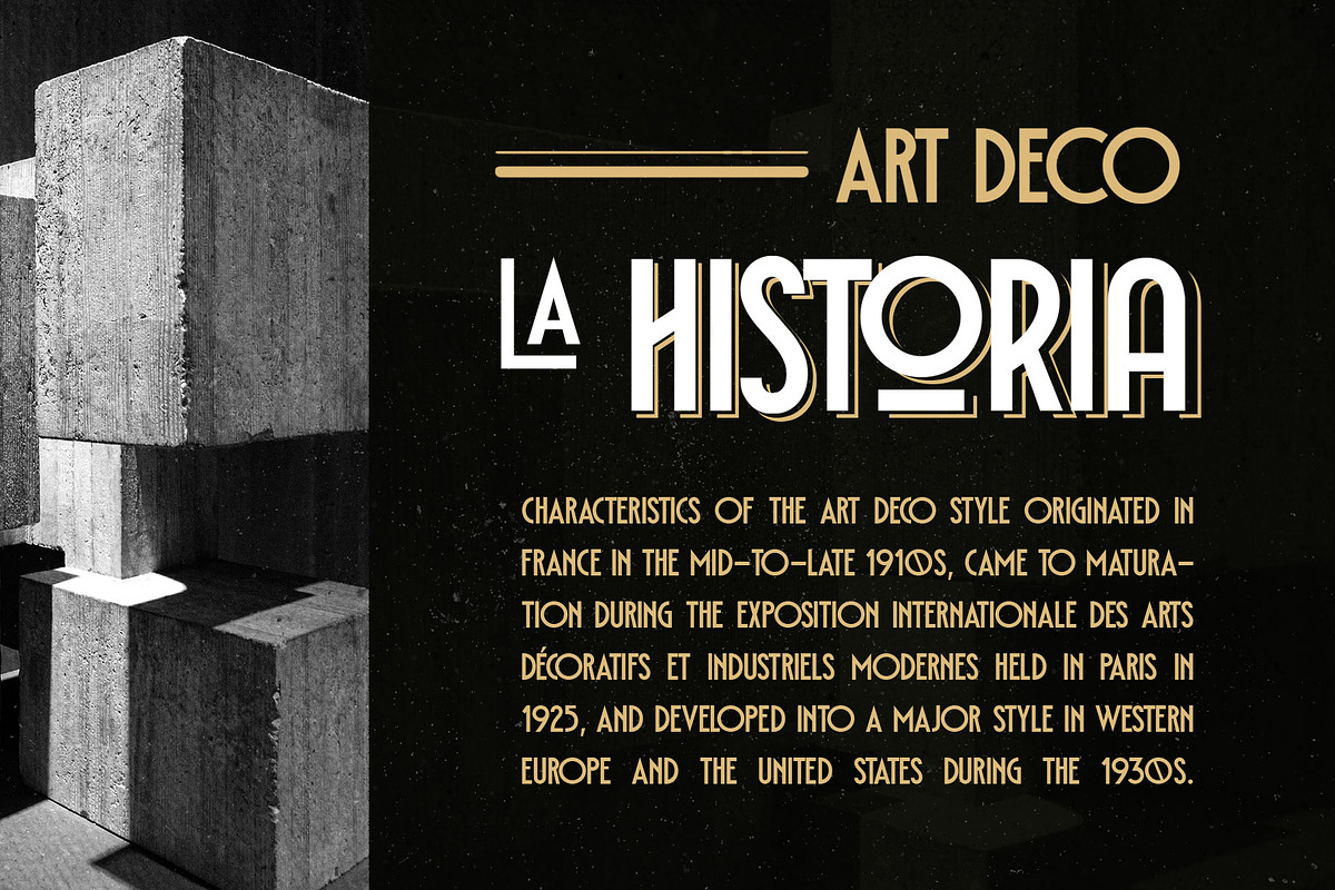 Delauney - Art Deco Font, a Serif Font by Arterfak Project (Photo 9 of 13)