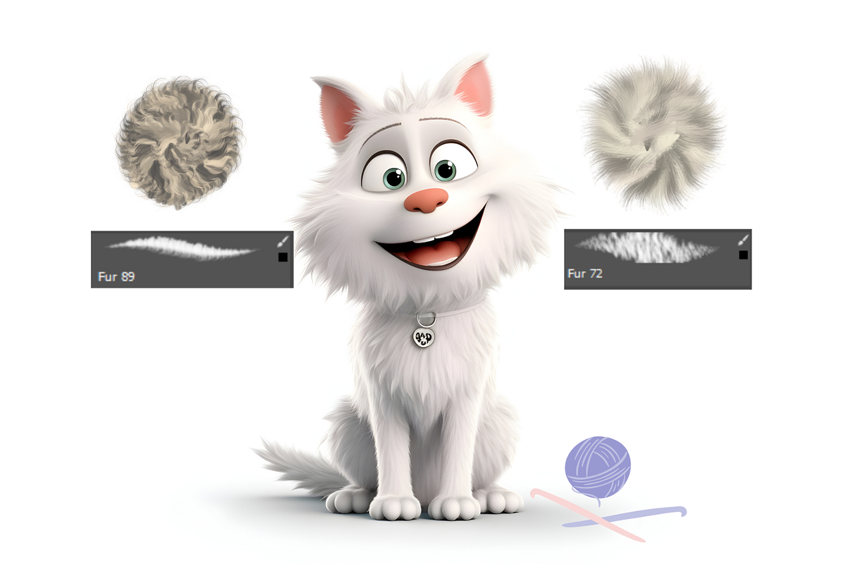 Realistic Fur Brushes for photoshop, a Brush Add-On by Velo Graphic Studio (Photo 4 of 9)