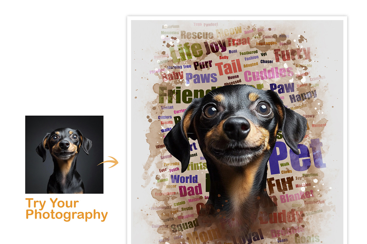 Watercolor Word Cloud Art PS Script, an Action Add-On by MRI STUDIO (Photo 3 of 16)
