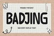 Badjing - Handwritten Font, a Sans Serif Font by trabaskriya (Thumbnail 1 of 8)