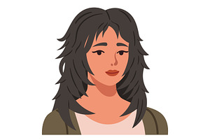 Woman with wolf cut hairstyle, a Person Illustration by Yayasya