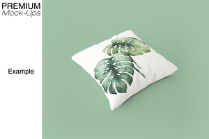 Square Throw Pillow Mockup