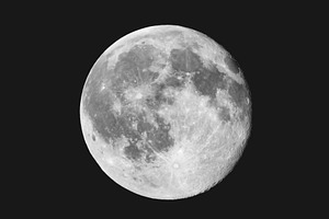Full moon seen with a telescope