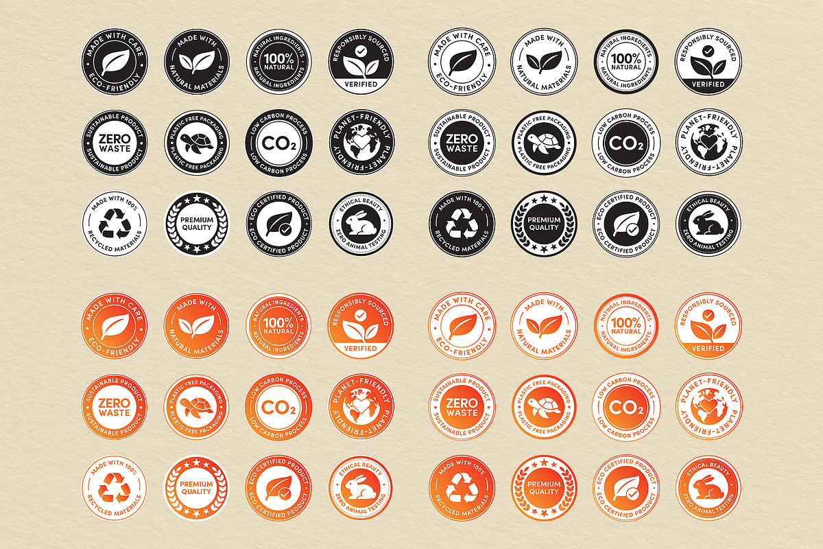 Eco Friendly Badge Sticker Set Vecto, an Object Graphic by DesignerCandies (Photo 4 of 9)