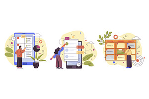 People planning targets or notes, a Person Illustration by Elegant Solution
