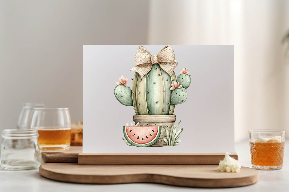 Whimsical Summer Cactus Clipart Bund, an Illustration by SVGArt (Photo 6 of 9)