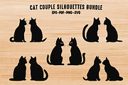 Couple Cat Silhouette SVG Vector Set, an Animal Illustration by Gfx Expert Team (Thumbnail 1 of 3)