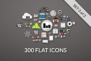 300 FLAT ICONS, an Icon by sidmaydesign (Thumbnail 1 of 5)