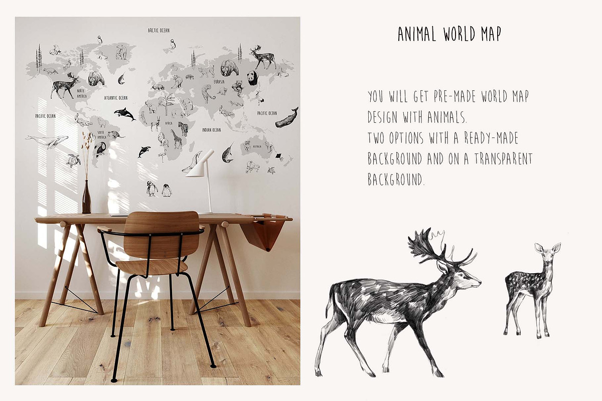 Animal World Map Creator, an Animal Illustration by Natalia Tugova (Photo 6 of 17)