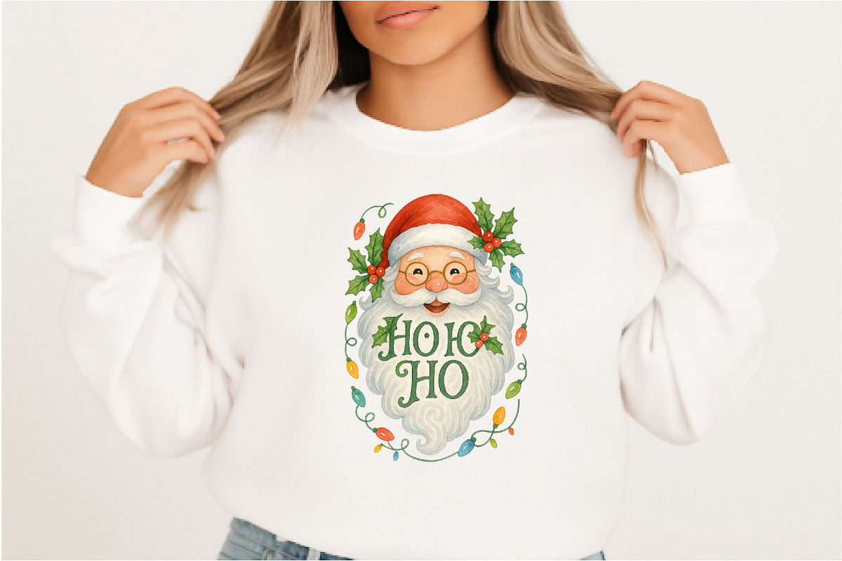 Watercolor Ho Ho Ho Santa PNG, an Illustration by DreamArtGraphic (Photo 2 of 5)