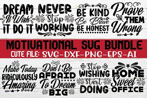 MOTIVATIONAL SVG BUNDLE, an Object Graphic by Printable art studio