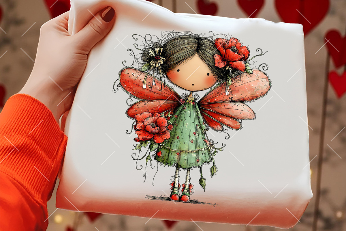 Whimsical Valentine's Fairy Clipart, an Illustration by OK Design (Photo 5 of 6)
