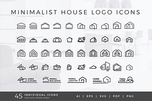 Minimalist House Logo Icons