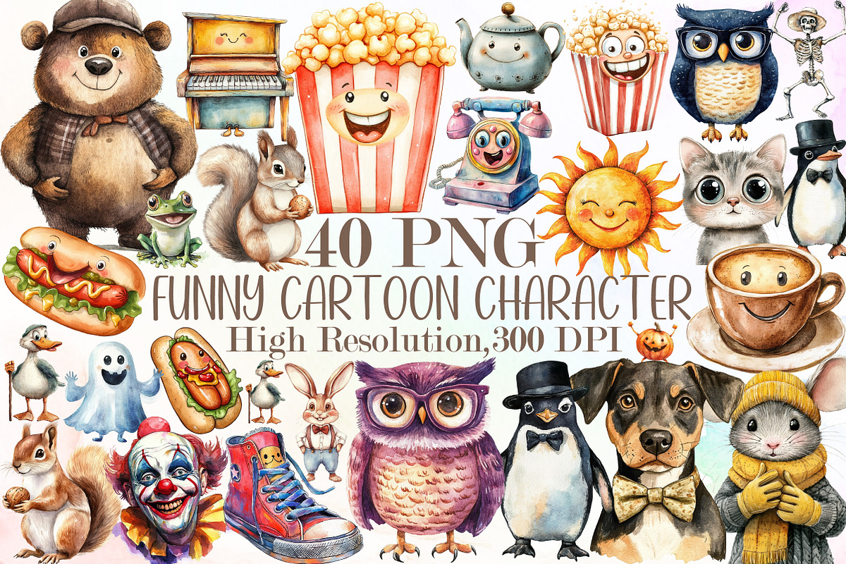 Funny Retro Cartoon Character Clipar, an Illustration by Sublimation Artist (Photo 1 of 6)