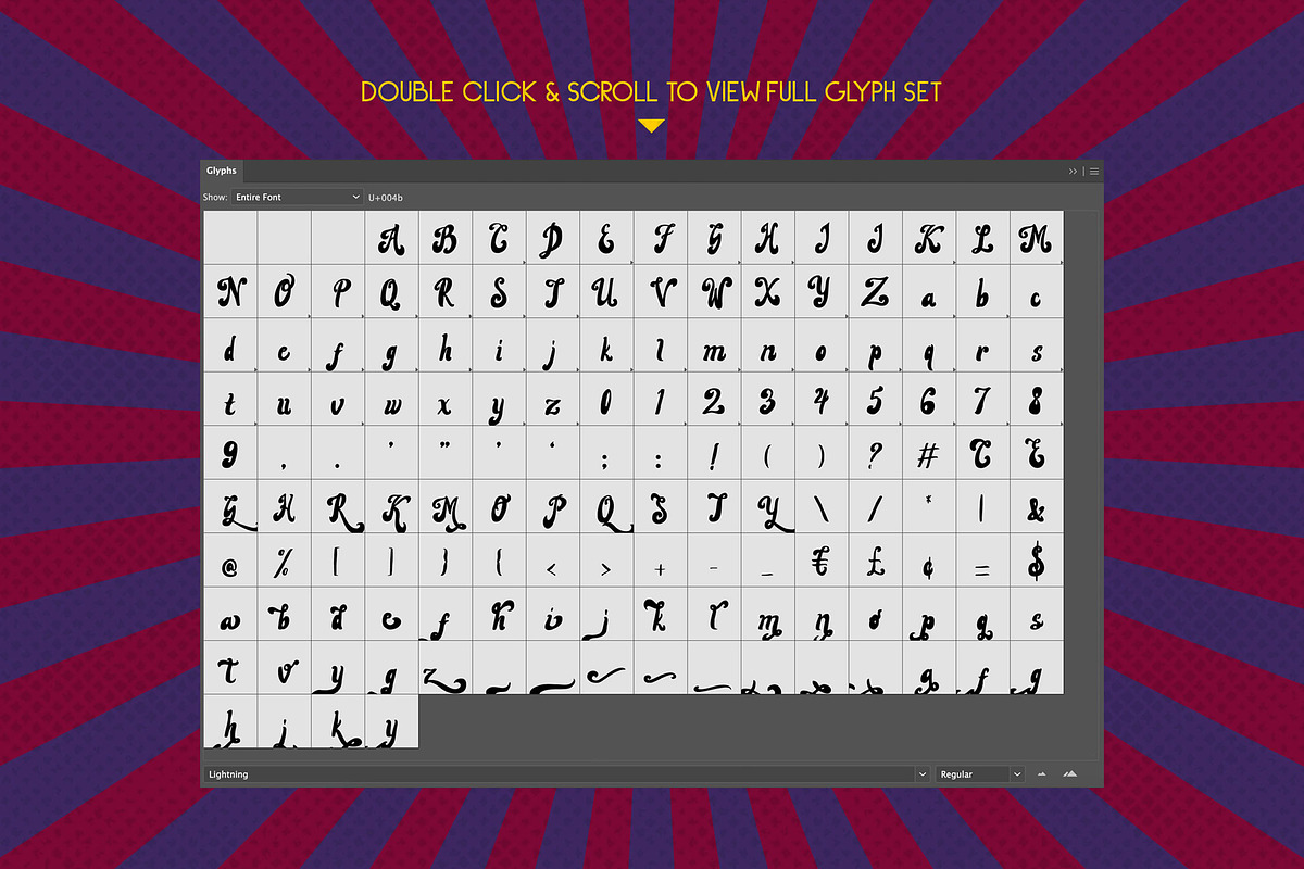 Lightning - A Bold Retro Font, a Script Font by Graphiqa Studio (Photo 10 of 11)