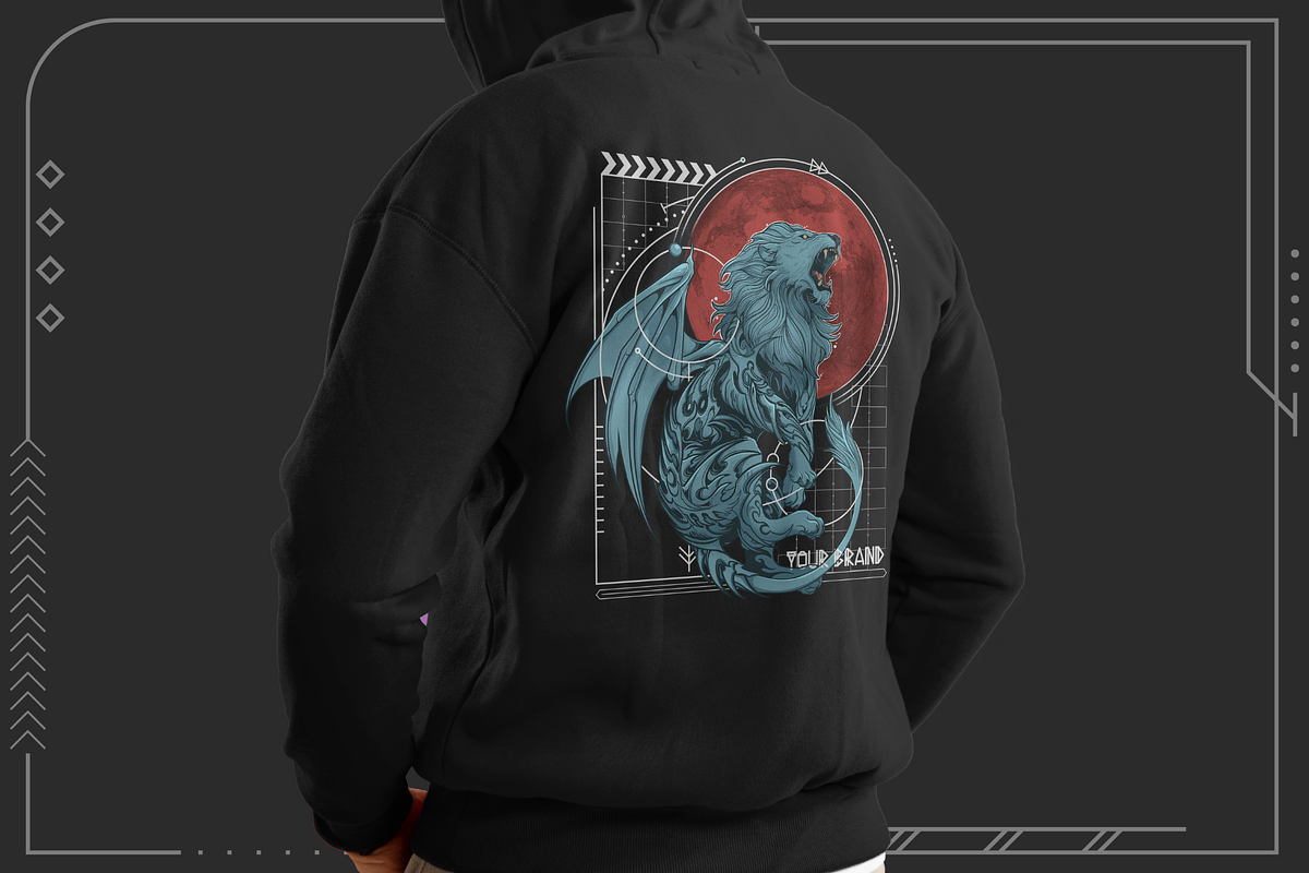 Blood-moon Lion T-shirt Illustration, an Illustration by Syahid Zain (Photo 3 of 3)